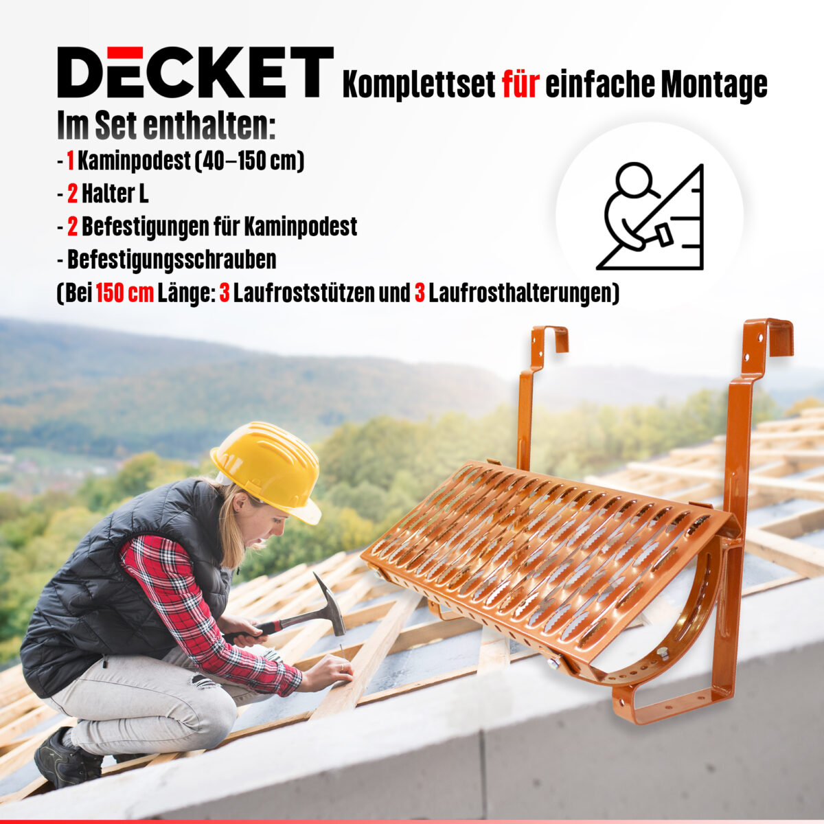Pakiet SMART ława kominiarska L montaz Pakiet SMART ława kominiarska L montaz